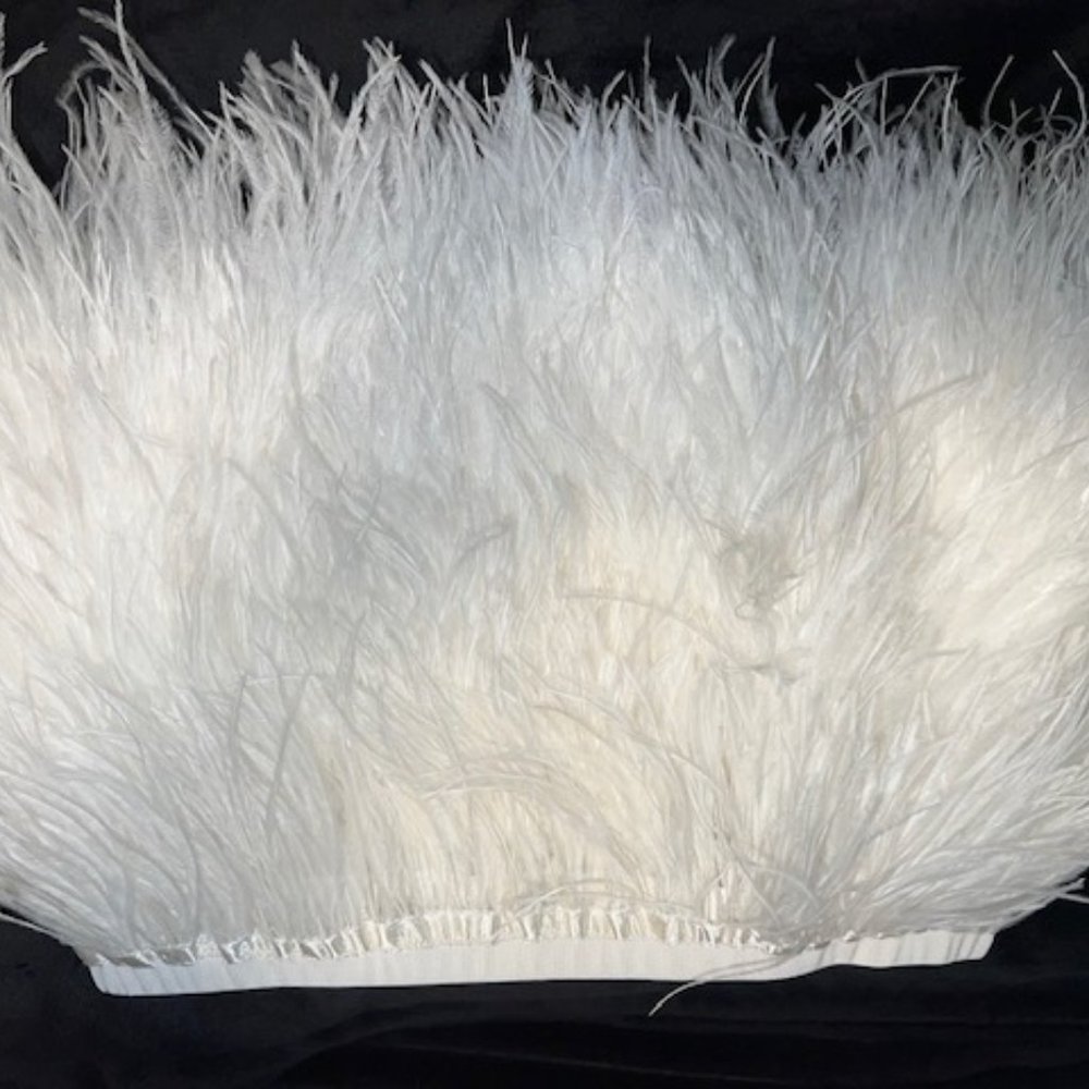 White Strapless Feather Top size S